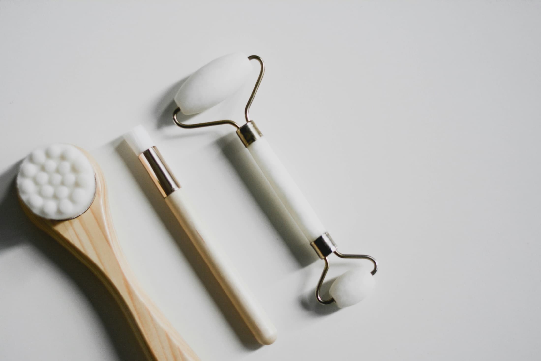 Ritual tools laid out beside a cleansing brush