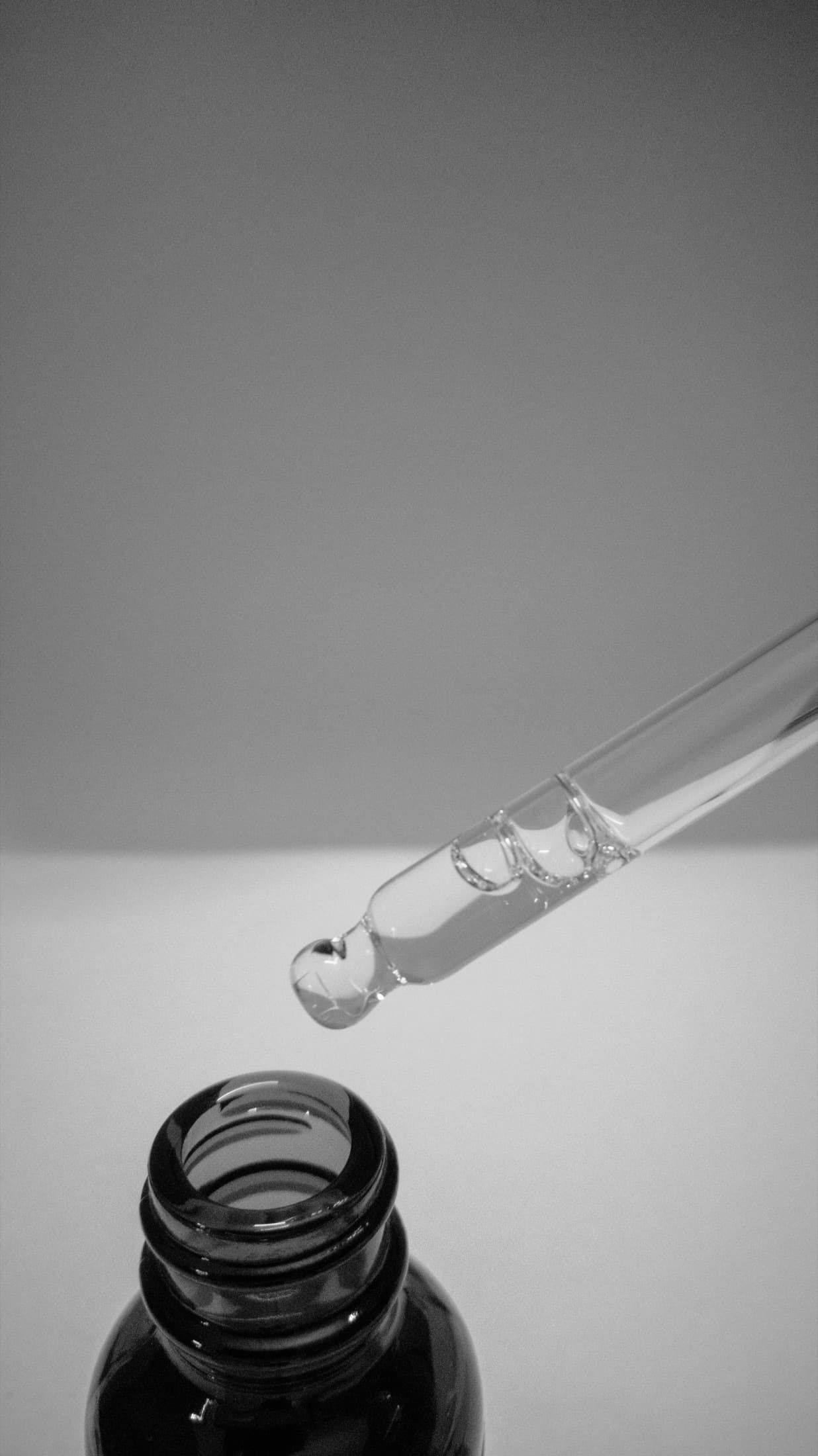 Close-up detail of a glass dropper